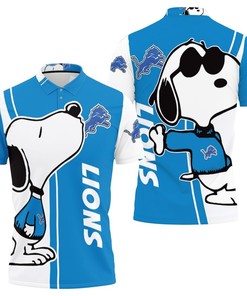 Snoopy Lover Detroit Lions 3D Printed Polo Shirt - Gift for NFL Fans and Snoopy Fans