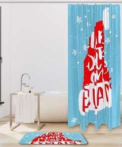 Snowflake Winter Hat Waterproof Shower Curtain for Bathroom Decor