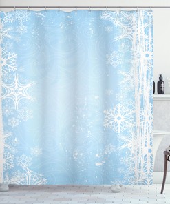 Soft Christmas Snowflake Winter Shower Curtain for Bathroom Decor