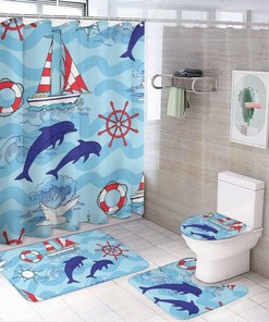 Soft Dolphin Shower Curtain for Waterproof and Cuddly Bathroom Decor