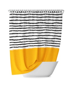 Solid Striped Shower Curtain for Bathroom Decor