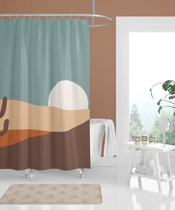 Southwestern Cactus Theme Shower Curtain with Personalized Touch