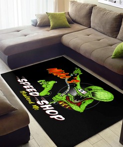 Speed Shop Rat Fink Area Rug - Personalized for Garage Decor