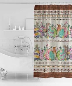 Spring Floral Rustic Southwest Easter Bunny Egg Shower Curtain for a Seasonal Bath Decor