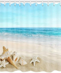 Starfish Beach Shower Curtain - Add Some Seashell and Conch Vibes to Your Bathroom Decor