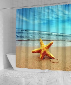 Starfish Beach Shower Curtain - Perfect for Ocean View and Tropical Beach Bathroom Decor