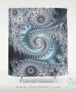 Steel Blue Great Geometric Design Shower Curtain - Machine Wash Fabric Curtain for Your Bathroom