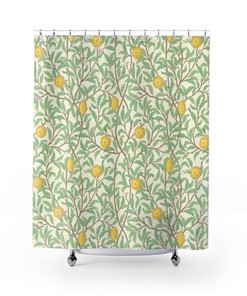 Stunning Lemon Grove Tree Pattern William Morris Shower Curtain for Chic Bathroom Decor