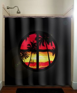 Stunning Palm Sunset Custom Shower Curtain for Your Home 