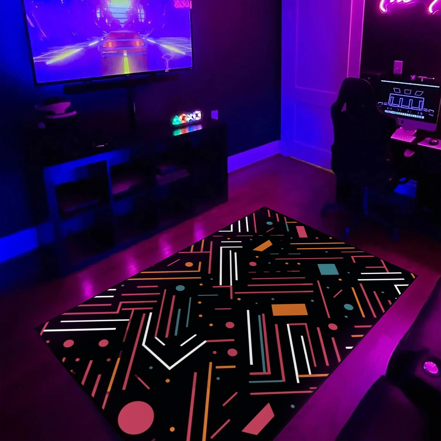 Stylish Geometric Arcade Pattern Personalized Rug