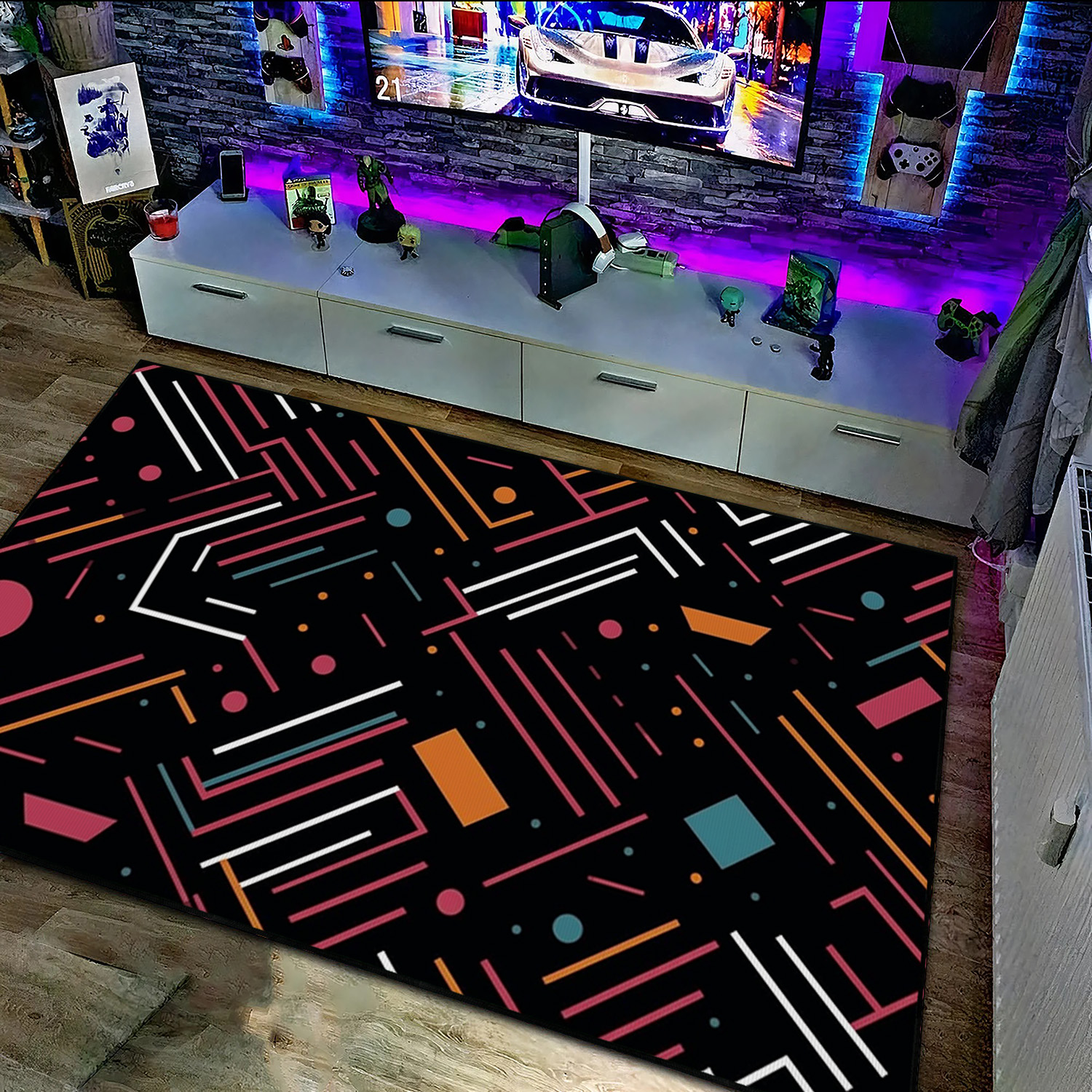 Stylish Geometric Arcade Pattern Personalized Rug