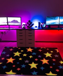 Stylish Geometric Star Arcade Pattern Area Rug