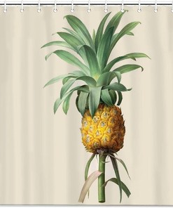 Stylish Natural Pineapple Fruit Shower Curtain for Bathroom Decor, Home Decor Style