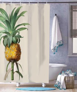 Stylish Natural Pineapple Fruit Shower Curtain for Bathroom Decor, Home Decor Style