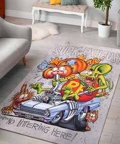 Suck My Exhaust with Rat Fink Rug for Hod Rod Lovers
