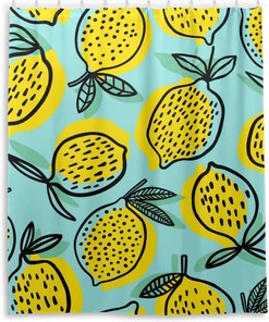 Summer Lemons Bathroom Shower Curtain Waterproof Fabric Decor for Home