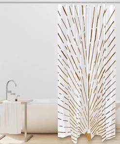 Sun Light Gold Lines Shower Curtain for Bathroom Decor