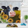 Sunflowers and Cow Watercolor Shower Curtain - Bathroom Decoration