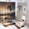 Sunset Dolphin Shower Curtain for Bathroom, Home Decor