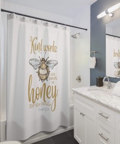 Sweet As Honey Bible Verse Shower Curtain - Kindness Home Decor