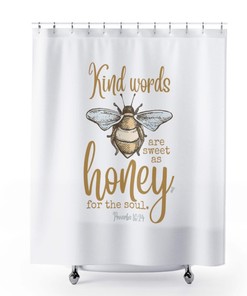 Sweet As Honey Bible Verse Shower Curtain - Kindness Home Decor