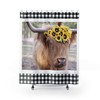 Sweet Pea Shower Curtain - Farmhouse Decor with Scottish Highland Cow Print