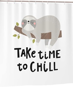 Take Time to Chill Cute Sloth Shower Curtain for Your Bathroom