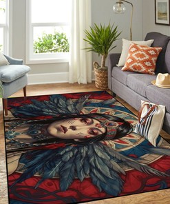 Tattooed Woman Old Time Area Rug - Add Supernatural Creatures and Eye-Catching Detail to Your Home Decor
