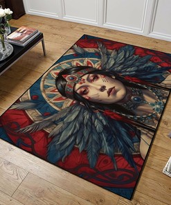 Tattooed Woman Old Time Area Rug - Add Supernatural Creatures and Eye-Catching Detail to Your Home Decor