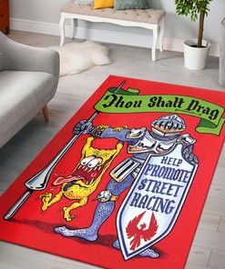 Thou Shall Drag in Style with Rat Fink Rug for Garage Decor
