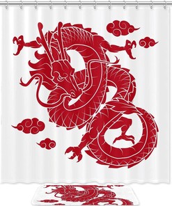 Traditional Chinese Dragon Shower Curtain - Bathroom Curtain home decor