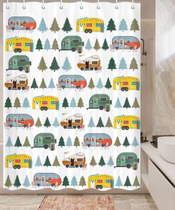 Tree Caravan Small Shower Curtain - Home Decor Bathroom Curtain