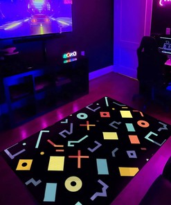 Trendy Geometric Arcade Pattern Customizable Rug