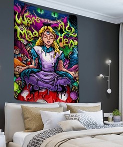 Trippy Alice in Wonderland Shower Curtain for Your Home Decor