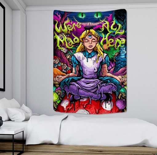 Trippy Alice in Wonderland Shower Curtain for Your Home Decor