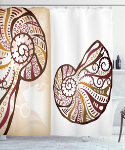 Tropical Beach & Seashells Ocean Shower Curtain Print for a Modern Bathroom