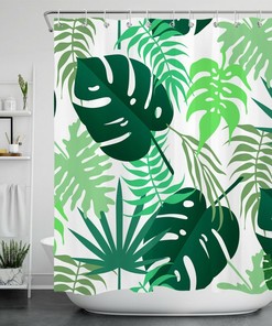 Tropical Jungle Plant Shower Curtain - Bathroom Accessories