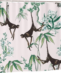Tropical Monkeys Shower Curtain: Oriental Pattern for Your Bathroom
