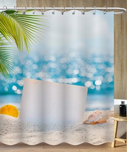 Tropical Plant Shells Shower Curtain for Bathroom
