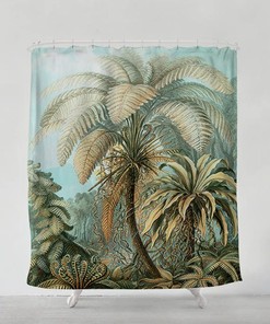 Tropical Scene Shower Curtain - Bohemian Bathroom Art Decor