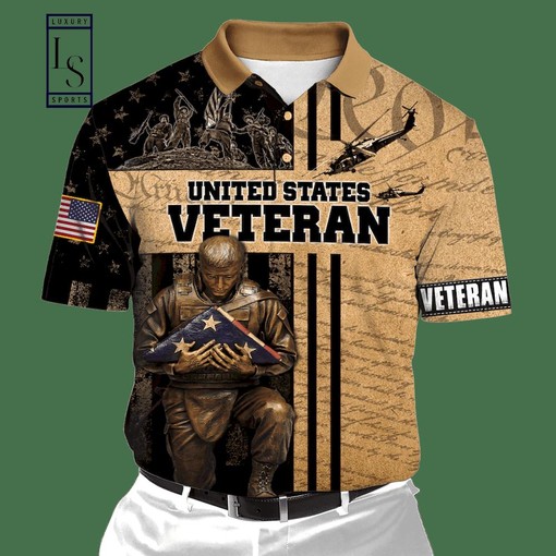 US Veteran Honor the Fallen Unisex Beige Polo Shirt - Show Your Love for Our Heroes