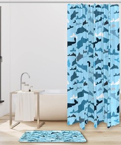 Underwater Whales Blue Dolphins Shower Curtain for Marine Vibes