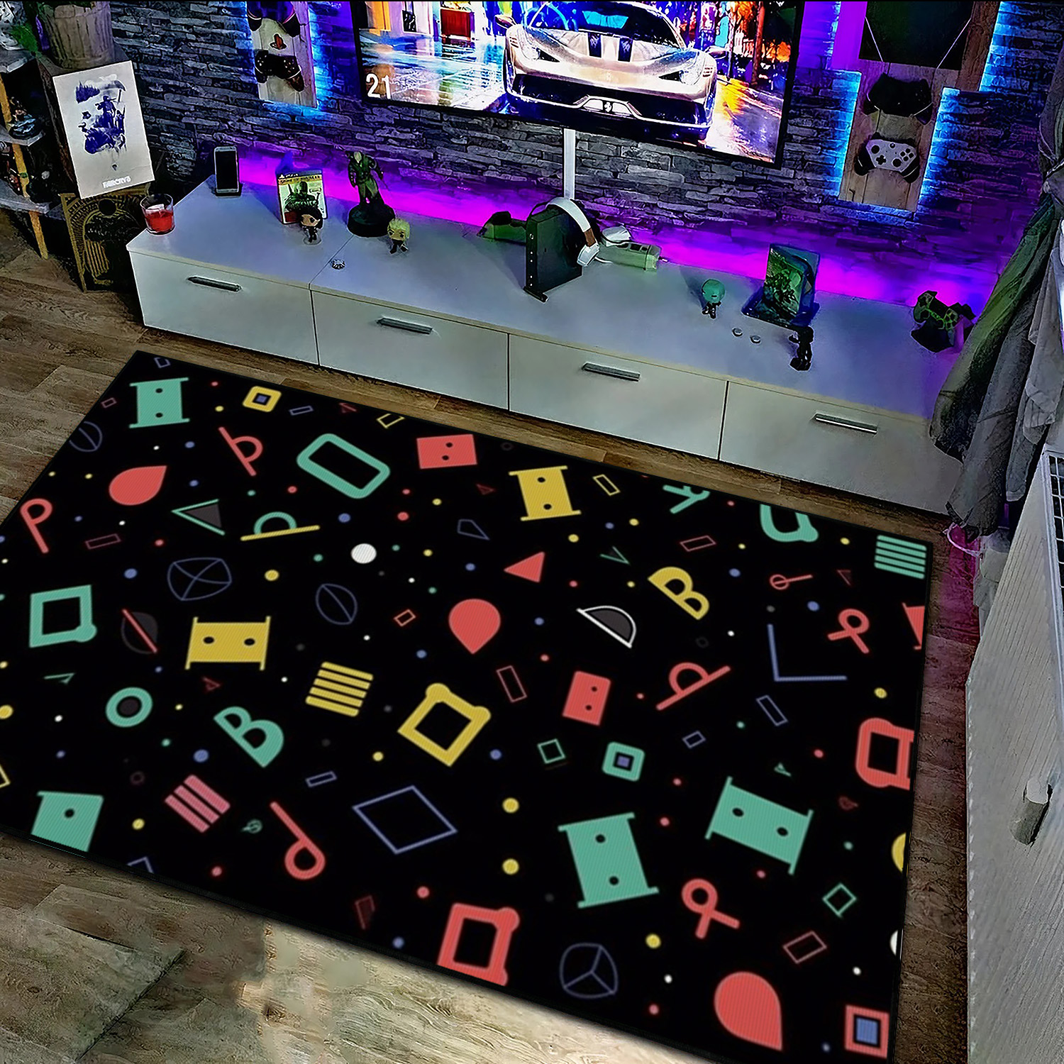 Unique Arcade Pattern Personalized Rug for Bedroom