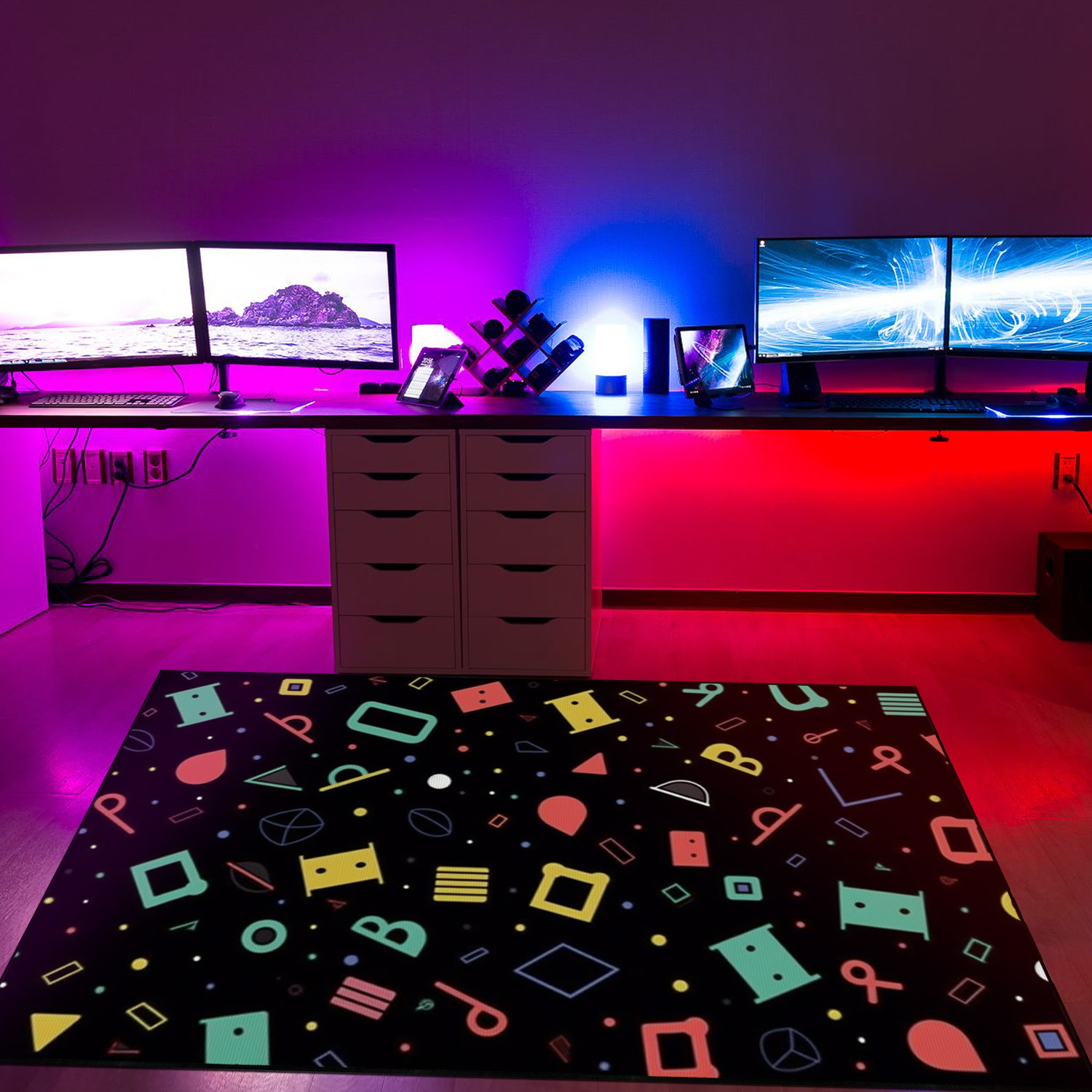 Unique Arcade Pattern Personalized Rug for Bedroom