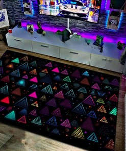 Unique Arcade Pattern Rug with Retro Style Graphic Design - Add a Touch of Nostalgia to Your Home