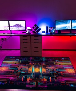 Unique Glitch Art Arcade Area Rug for Living Room and Bedroom