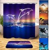 Upgraded Dolphins Decor Fabric Shower Curtain for Bathroom