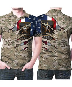Us Army Logo Veteran Camouflage 3D All Over Print Polo Shirt - Show Your Patriotism in Style
