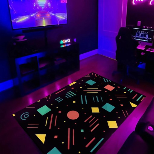 Vibrant Arcade Pattern Customizable Area Rug