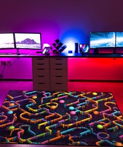 Vibrant Arcade Pattern Personalized Rug for Living Room